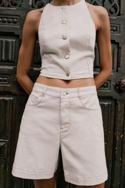 Z1975 DENIM CROP WAISTCOAT - Zara фото 13