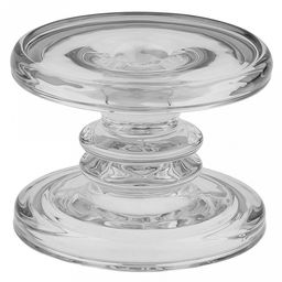 Подсвечник стеклянный "Ноэль" h8,2см, чаша д11,2, h3см, основание д11,2см, прозрачный серый, перламутровый, в коробке (Китай)