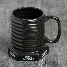 Кружка чайная керамическая 100% мужик, 400 мл