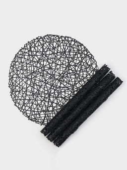 Набор салфеток сервировочных на стол Доляна Паутинка, d=38 см, 4 шт, цвет чёрный  фото 12