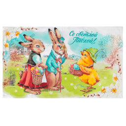 Цена за 5 шт. Полотенце Кухонный Доляна Со светлой пасхой! 35х60 см, 100% хлопок, 160г/м2  фото 2