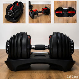 Гантель разборная Woohooo Elite Power со ступенчатой регулировкой / 15 позиций от 2,5 -24 кг / черный