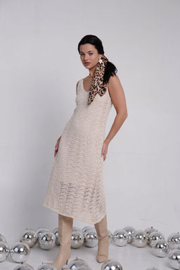 Ажурное вязаное платье айвори - Martichelli фото 2