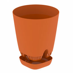 Горшок для цветов Гранд 2л, д14,5см, h15см, с поддоном, система прикорневого полива, карамельный, полипропилен (Россия) - Домашняя Мода фото 7