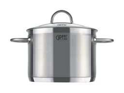1363 GIPFEL Кастрюля SIGNO 24x13,5см/6л со стеклянной крышкой, с индукционным капсульным дном. Материал: нерж сталь 18/10. Толщина: 0,8мм