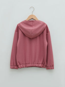 Kap??onlu Slogan Bask?l? Uzun Kollu K?z ?ocuk Fermuarl? Sweatshirt - Waikiki фото 2