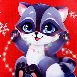 Подушка круглая Енот с подарком - Mni mnu фото 4