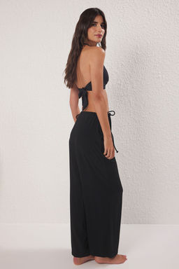 Trendyolmilla Siyah Dokuma Yandan Baglamal? Plaj Pantolon TBESS25PL00006 фото 4