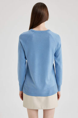 Свитер обычного кроя с круглым вырезом - Defacto фото 6