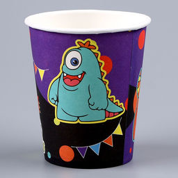 Цена за 10 шт. Стакан одноразовый бумажный "Монстрики", 250мл
