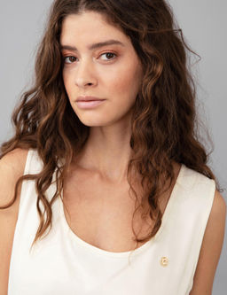 Ekru Saten Kolsuz Bluz - Pierre cardin фото 2