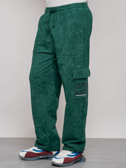 Широкие спортивные брюки трикотажные мужские зеленого цвета 12932Z - Mtforce фото 19