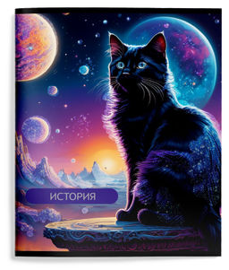 Цена за 2 шт. Тетрадь 48 л. А5 кл. скреп. Schoolformat КОСМОКОТИК История мел. карт. запечатка форзаца, глиттер