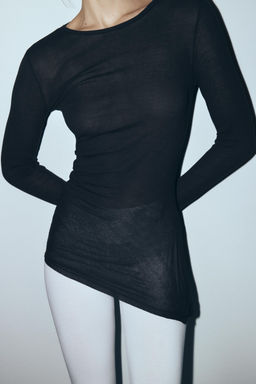 SIDE DRAPED T-SHIRT - Zara фото 9