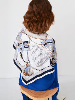 Большой, мягкий, тонкий и очень нежный двусторонний платок с рисунком. - Tantino фото 4