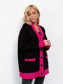 JETTY Кардиган вязаный на пуговицах оверсайз