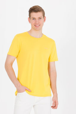 U. S. Polo Assn Мужская темно-желтая базовая футболка с круглым вырезом - U.s. polo assn фото 4