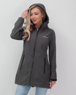 Парка спортивная женская с капюшоном softshell темно-серого цвета 9568TC - Mtforce фото 43