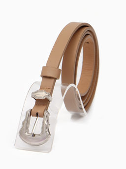 Ремень женский, 1.5×110 см, без винта, 1 прокол, бежевый