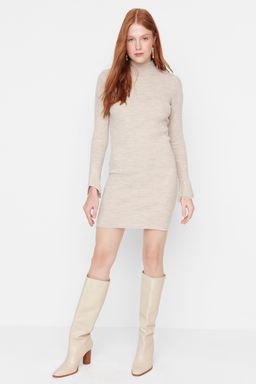 TRENDYOLMILLA Mavi Mini Triko Basic Dik Yaka Elbise TWOAW23EL01415  фото 9