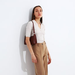 Сумка-багет на молнии, цвет рыжий - Simaland фото 6