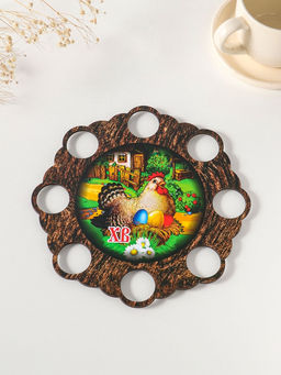 Подставка для 8 яиц на ножках Курочка, под кулич, d=20 см