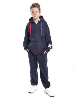 Спортивный костюм на молнии для мальчика подростка UD 8003 т.синий
