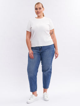 Футболка в рубчик FU25002WHT03