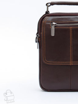 Сумка мужская кожаная 632M brown Fuzhiniao