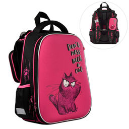 Ранец школьный арт.59299/ 4 КРЭЙЗИ КОТ (27х37х13 см, полиэстер, ЭВА панель, шелкография в две краски