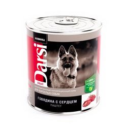 Дарси Консервы (паштет) д/взрослых собак Говядина с сердцем, 850г - Darsi фото 2