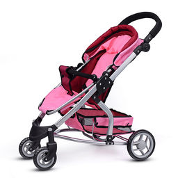 Коляска для кукол металлическая, цвет розово-бордовый в пакете