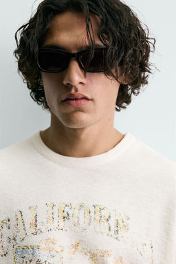 CAMISETA PUNTO ESTAMPADO LAVADO / Crudo