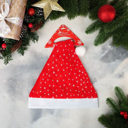 Колпак новогодний Звёздное небо 26х34 см, красный - Зимнее волшебство фото 2