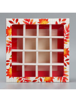 Цена за 5 шт. Коробка для конфет, кондитерская упаковка, 16 ячеек, «Классному учителю» 17.7×17.7×3.8 см