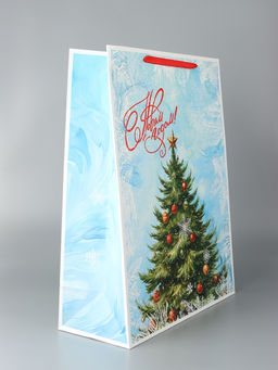 Пакет подарочный новогодний ламинированный С Новым годом, XXL 61?46?20 см