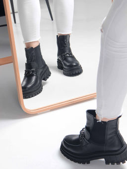 Ботинки EDART 358.5511 bl. black/шерсть