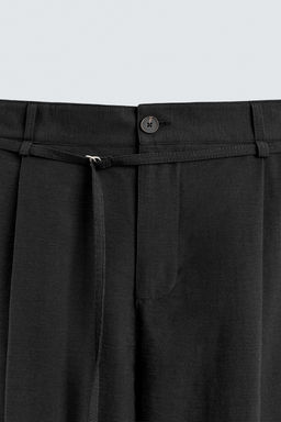PANTAL?N BALLOON FIT PLIEGUES CINTUR?N / Negro - Zara фото 8