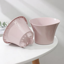 Цена за 2 шт. Кашпо для цветов со вставкой «Лагуна», 600 мл, d=13 см, h=9 см, розовое