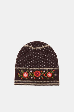 BEANIE HAT WITH EMBROIDERED FLOWERS - Zara фото 2