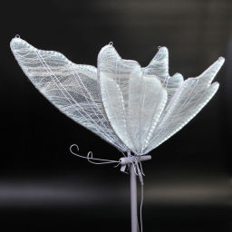 Фигура светодиодная "Волшебная Бабочка" на стойке h-1,94м, длина крыла 80 см, без движения,220v,Белый