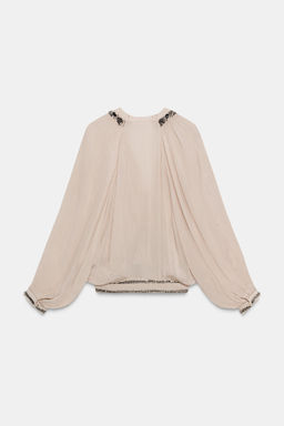 ZW COLLECTION BEADED SASH BLOUSE