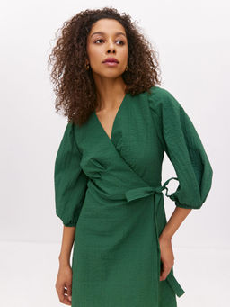 Платье на запах из жатого хлопка - TO BE ONE фото 3