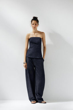 TRF DENIM BANDEAU TOP - Zara фото 2