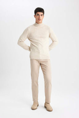 Длинные атласные брюки прямого кроя стандартного кроя - Defacto фото 5