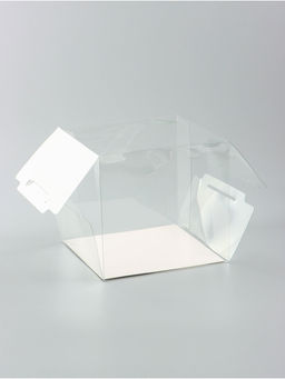 Коробка с PVC для цветов и десертов 15×16×16 см
