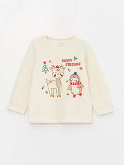 Y?lba?? Temal? Uzun Kollu Kadife K?z Bebek Pijama Tak?m