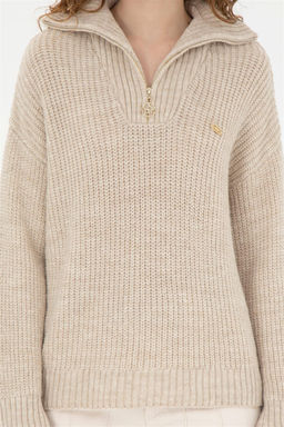 Женский свитер песочного меланжа - U.s. polo assn фото 6