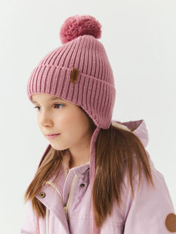 Шапка из смесовой шерсти Пудра на завязках - Bungly фото 4