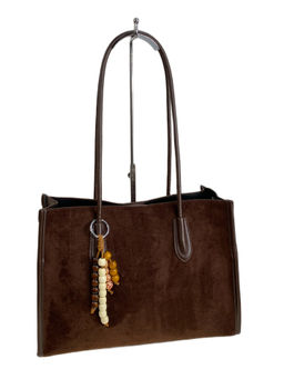 Женская сумка из искусственной замши, цвет кофе